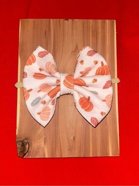 Pumpkin Print Bow Headband - Kids Accessories